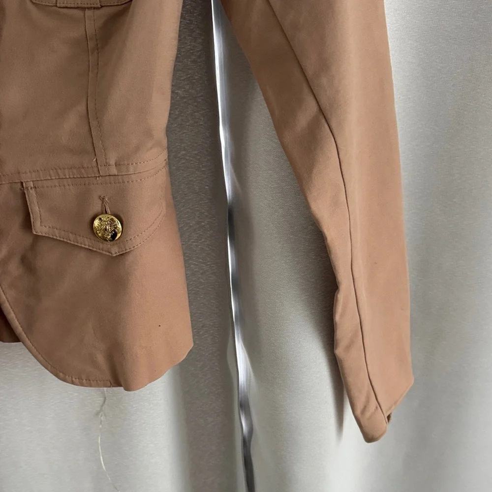 Dynamite Tan Military-Style Women's Jacket with Gold Buttons XS like new